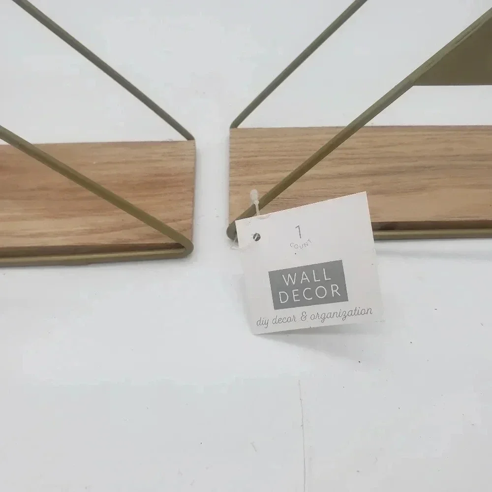 Geometric Triangluar Metal & Wood Wall Hanging